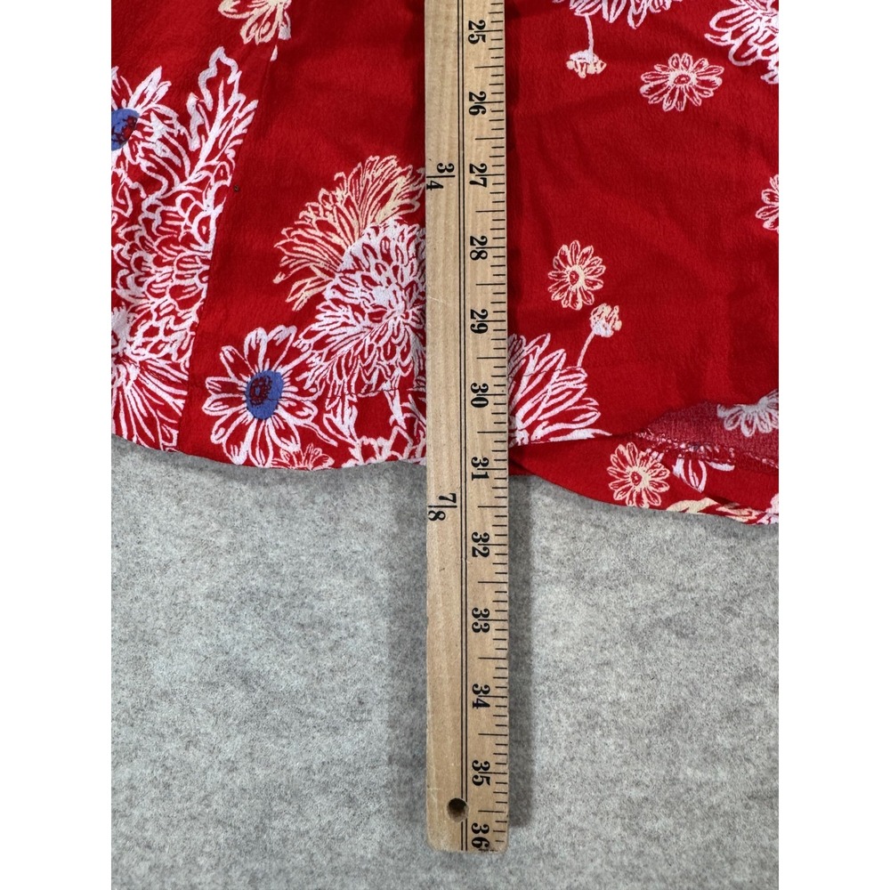 Free People Hawaii Mini Dress Womens M Viscose Floral Short Sleeve Smocked Waist - Picture 7 of 12